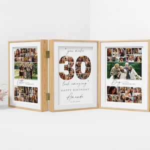 Cadeau 30e anniversaire pour elle, modèle de collage photo 30e anniversaire, cadeau d'anniversaire personnalisable imprimable pour lui, ami, mari, femme
