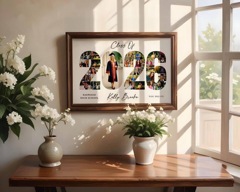 2026 Graduation Photo Collage Template, Graduation Party Welcome Sign