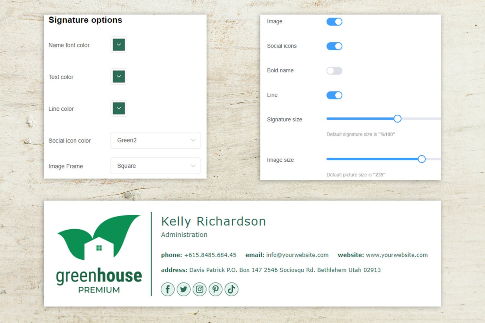 Clickable Email Signature Template, Gmail Email Signature With Logo ...