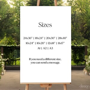 K&ouml;nnte beinhalten: Ein wei&szlig;es Schild mit schwarzem Text, auf dem verschiedene Gr&ouml;&szlig;en f&uuml;r Drucke aufgef&uuml;hrt sind. Der Text lautet "Sizes" gefolgt von einer Liste von Gr&ouml;&szlig;en in Zoll, darunter 24x36, 18x24, 20x30, 28x40, 16x24, 16x20, 12x18 und 11x17. Das Schild enth&auml;lt auch den Text "A1 | A2 | A3". Unter den Gr&ouml;&szlig;en steht der Text "Wenn Sie eine andere Gr&ouml;&szlig;e ben&ouml;tigen, k&ouml;nnen Sie eine Nachricht senden."