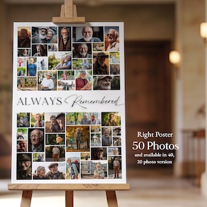 Funeral Photo Collage Template, Funeral Poster, Celebration of Life,  Funeral Welcome Sign, In Loving Memory, Memorial Poster