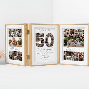 50th Birthday Gift for Women or Men, 50th Anniversary Photo Collage Template, Printable Customizable Birthday Poster, Welcome Board
