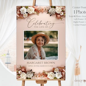 Funeral Welcome Sign, Funeral Photo Collage Template, Funeral Poster