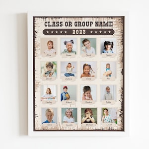 Western School Photo Collage Template, Kindergarten Photo Collage School Class Photo, School Photo, School, Photo Template