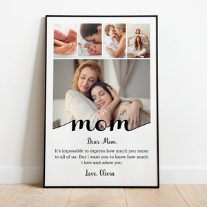 Modello di collage fotografico per la festa della mamma, regalo per la festa della mamma modificabile e stampabile, regalo personalizzabile per la mamma, Canva, collage fotografico per la mamma