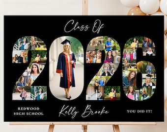 2026 Graduation Photo Collage Welcome Sign Template, Class of 2026, Party Poster Display, Graduation Gift for Seniors, Photo Board Posters