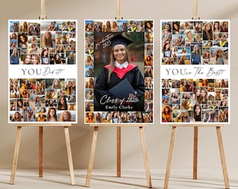Graduation Photo Collage Template Set, Graduation Welcome Sign, Graduation Party Poster Display, Graduation Gift for Seniors, Class of 2025