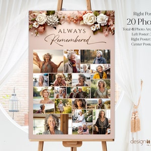 Funeral Welcome Sign, Funeral Photo Collage Template, Funeral Poster