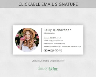 Email Signature Template Clickable Link, Gmail Email Signature, Html, Outlook E-mail Signature, Professional Email Signature, Realtor Email