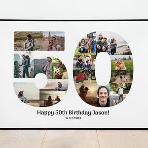 50. Geburtstag Foto Collage Vorlage, druckbare 50. Geburtstag Foto Collage, Foto Collage, 50. Geburtstag Geschenke, Geburtstag Jahrestag, Canva