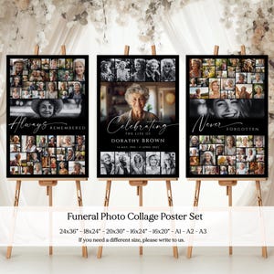 Funeral Poster, Celebration of Life Photo Collage Template, Funeral Welcome Sign, In Loving Memory, Funeral Favors, Memorial Collage Board