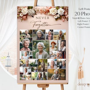 Funeral Welcome Sign, Funeral Photo Collage Template, Funeral Poster