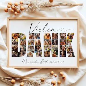 DANK Fotocollage Vorlage, Trauercollage Tafel, Geschenk Fotocollage, Gedenkposter, Erinnerungstafel, Bildcollage Freund