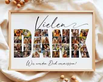 DANK Fotocollage Vorlage, Trauercollage Tafel, Geschenk Fotocollage, Gedenkposter, Erinnerungstafel, Bildcollage Freund