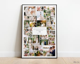 Poster Size Photo Collage Template, Editable Funeral Poster Photo Display , Canva Collage, 24 x 36, Storyboard, Memorial Poster, Celebration