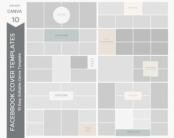 Collage Facebook Cover Template for Photographers, Canva and PSD, Facebook Timeline Cover Template, Facebook Cover Photo, instant download