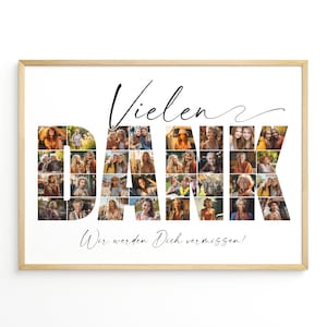 DANK Fotocollage Vorlage, Trauercollage Tafel, Geschenk Fotocollage, Gedenkposter, Erinnerungstafel, Bildcollage Freund