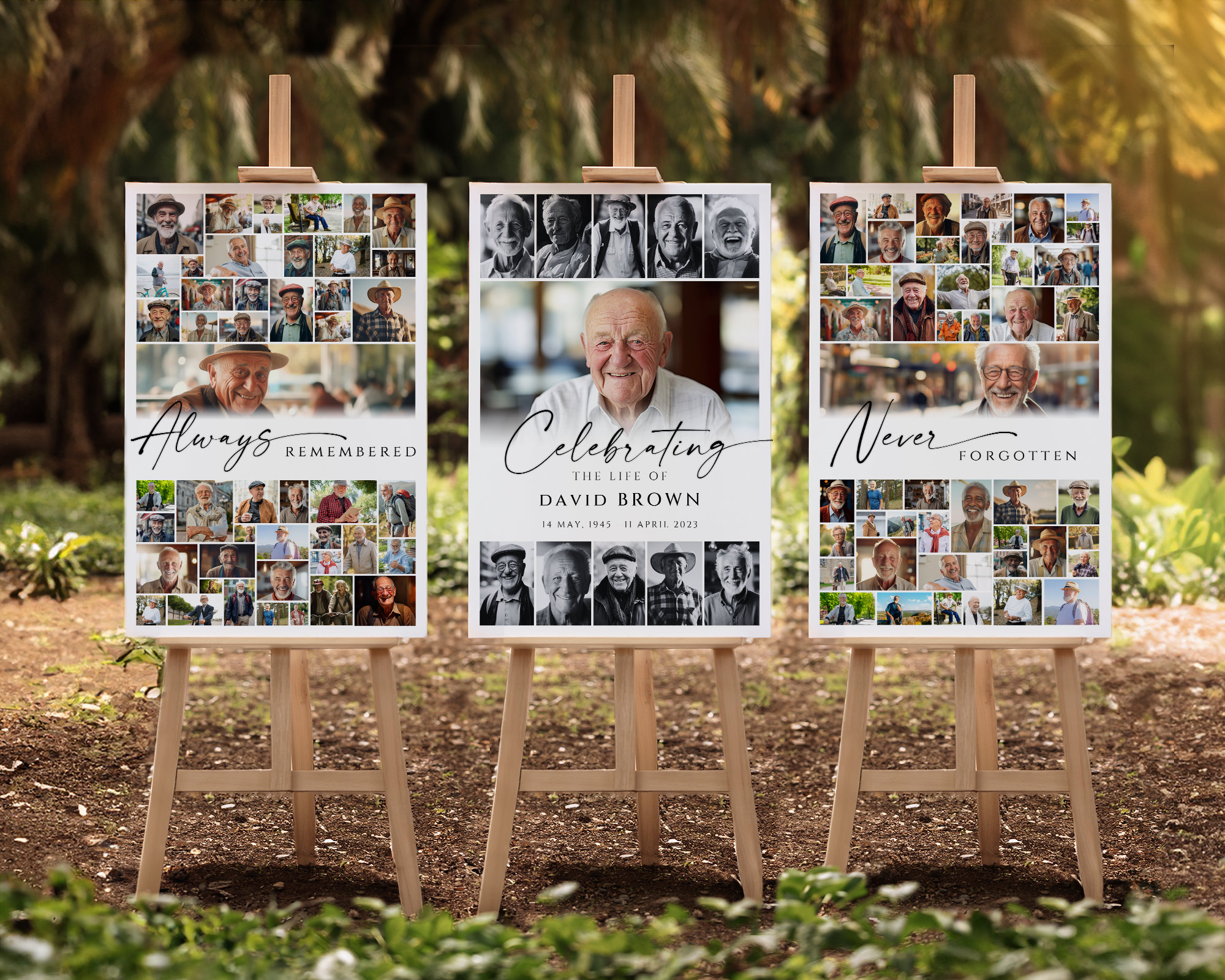 Funeral Welcome Sign Template Set, Celebration Of Life Poster, Funeral Photo Collage Board, In Loving Memory Funeral Favors, Memorial Poster