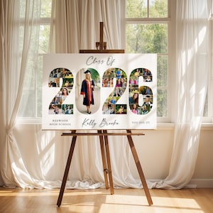 2026 Graduation Photo Collage Template, Graduation Party Welcome Sign