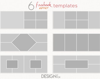 Facebook Cover Template Fotografie, Facebook Collage Cover PSD voor pagina's, Facebook Timeline Cover Templates, instant download