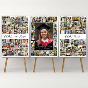 Plantilla de collage de fotos de graduación, cartel de bienvenida de graduación, póster para fiesta de graduación, regalo de graduación para estudiantes de último año, promoción de 2025