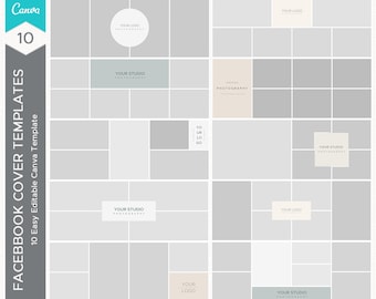 Collage Facebook Cover Template for Photographers, Canva and PSD, Facebook Timeline Cover Template, Facebook Cover Photo, instant download
