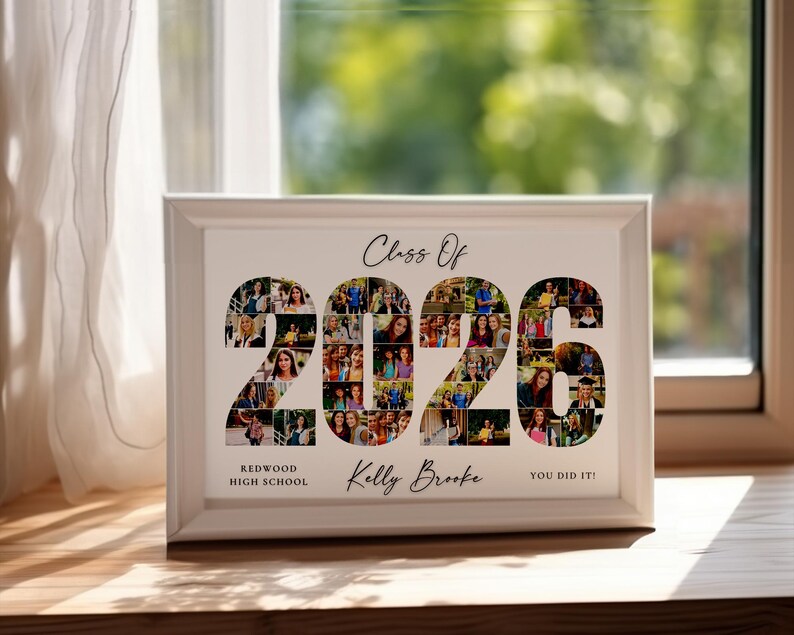 2026 Graduation Photo Collage Welcome Sign Template, Class of 2026 ...