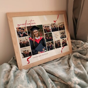 Collage With Ribbons Graduation Photo Collage Template, Poster & Letter Size Class Photo ...