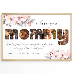 Mommy Photo Collage Template, Customizable Mother&#39;s Day Gift, Printable Gift for Mother, Canva, Photo Collage for Mothers Day
