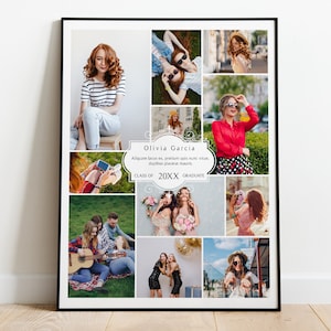 Letter size photography collage template, Yearbook Ad Template, Canva photoshop  collage Template, Printable, Editable, Wedding Collage