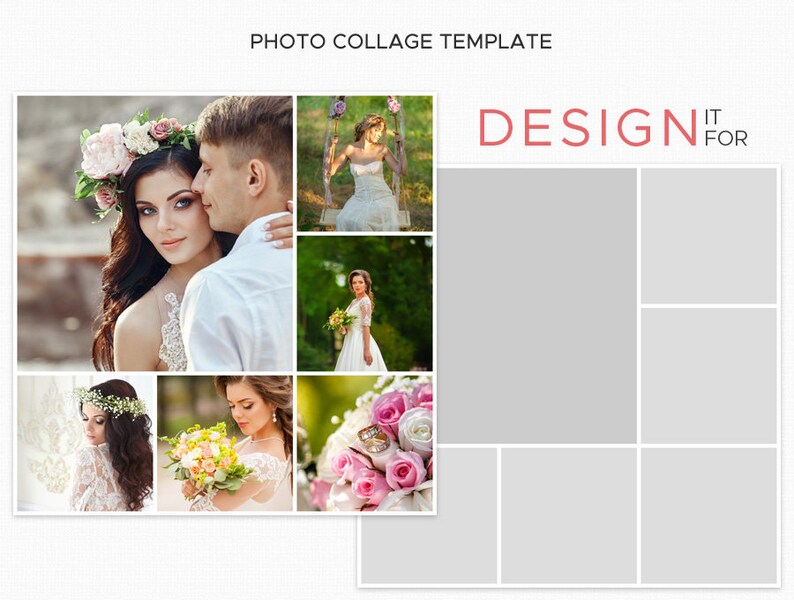 Photo Collage Template Psd Square Collages Bundle X Etsy My XXX Hot Girl