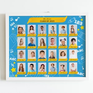School Class Photo Collage Template, Kindergarten Photo Collage, School Composite Photo Template for 24 Photos, Collage Template for Class