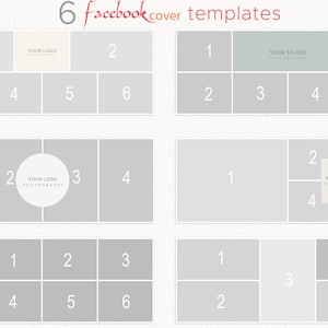 Collage Facebook Cover Template for Photographers, Facebook Timeline Cover Template Photoshop, Facebook Cover Photo, instant download image 1