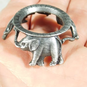 Sphere Display Stand ELEPHANT Design Pewter Color Small Size