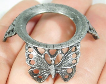 Kugel-Aufsteller BUTTERFLY Design Flügellöcher Zinnfarbe