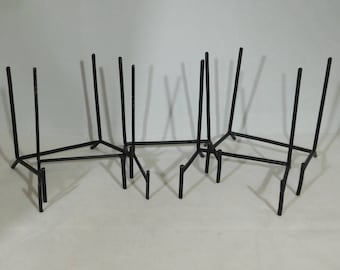 A Lot of Five Very Sturdy Large Sized Black Iron Easel Display Stands! 5