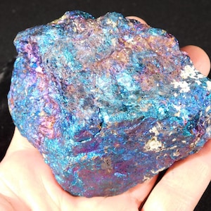Big! Bright IRIDESCENT Peacock Copper Chalcopyrite or Peacock Ore Mexico 543gr
