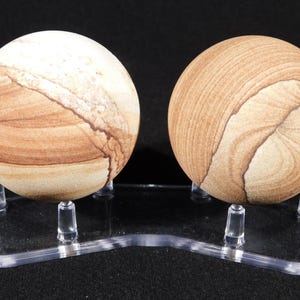 DOUBLE Three Post SPHERE Display Stand SMALL Size Clear Acrylic