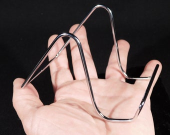 Stojak ekspozycyjny metalowy, mały, chromowany/srebrny