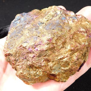 Big! Bright IRIDESCENT Peacock Copper Chalcopyrite or Peacock Ore Mexico 539gr