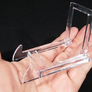 Chevalet présentoir réglable en deux pièces de petite taille en plastique transparent
