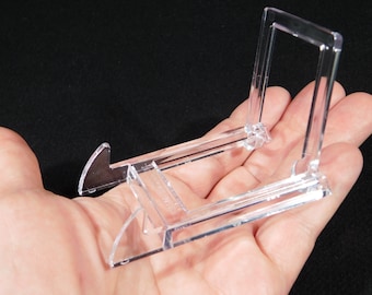 Stojak ekspozycyjny na sztalugę, mały, regulowany, dwuczęściowy, przezroczysty, plastikowy