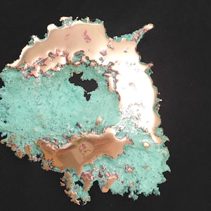 BIG! Bright Solid COPPER SPLASH Art Sculpture 429gr