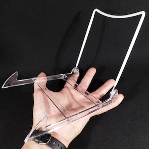 Easel Display Stand Large Size Adjustable Clear Acrylic White Back