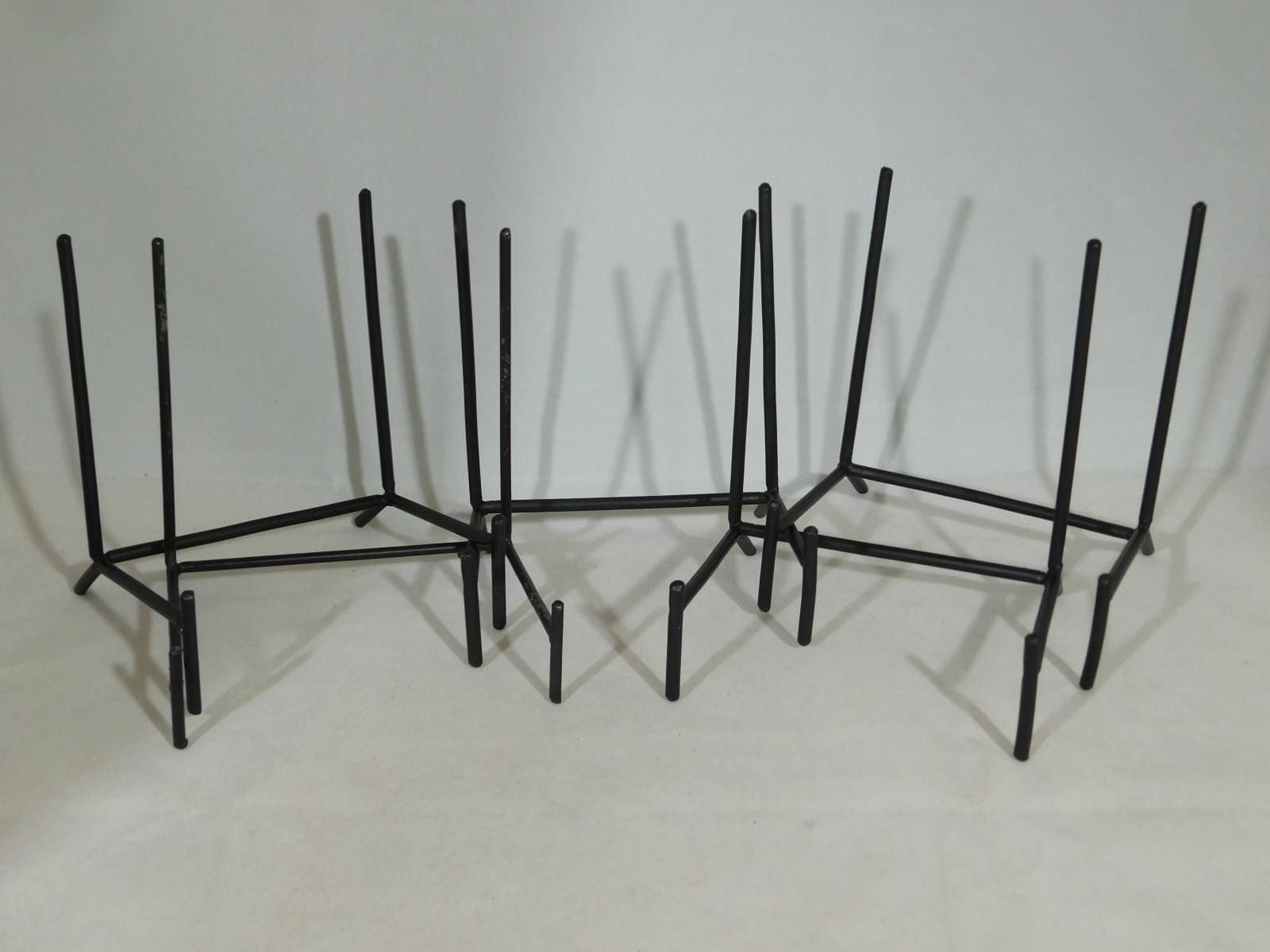 A Lot of Five (5) Very Sturdy Large Sized Black Iron Metal Display St…