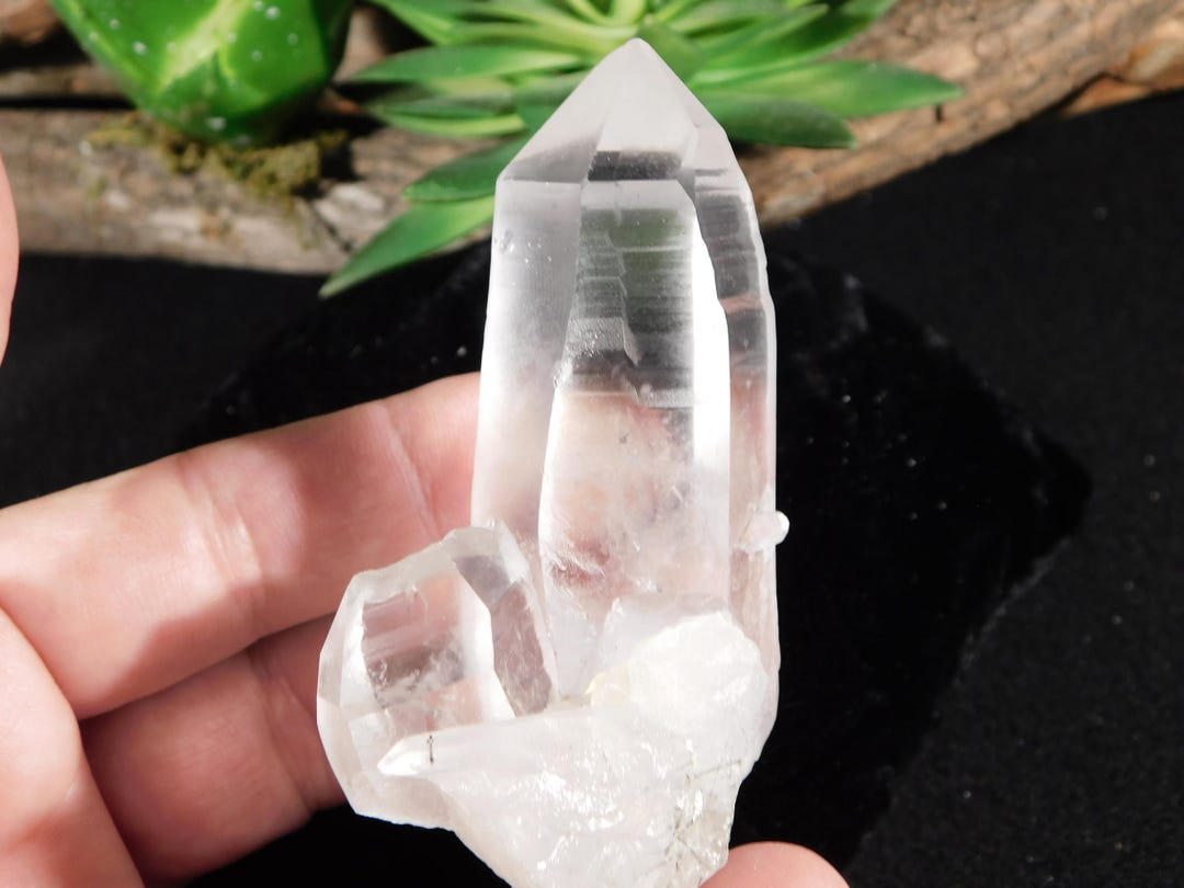 Translucent Riber Quartz VERY Translucent Nice and Natural Quartz Crystal Cluster Brazil 124gr ...