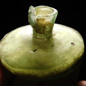 Ancient ROMAN Glass Perfume Bottle From Mazar i Sharif Afghanistan 62.1gr