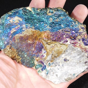 BIG! Bright IRIDESCENT Peacock Copper Chalcopyrite or Peacock Ore Mexico 600gr