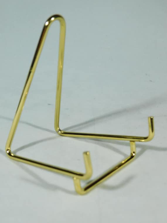 Fossils & More Plates One SMALL Size Folding Gold Colored EASEL Display Stand 