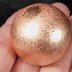 Larger! Super Heavy SOLID COPPER Sphere From Michigan 287gr